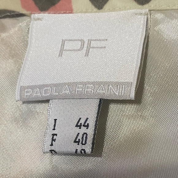 PAOLA FRANI Vintage Sequined Floral Geometric Italian Silk Pencil Skirt … - Picture 4 of 12